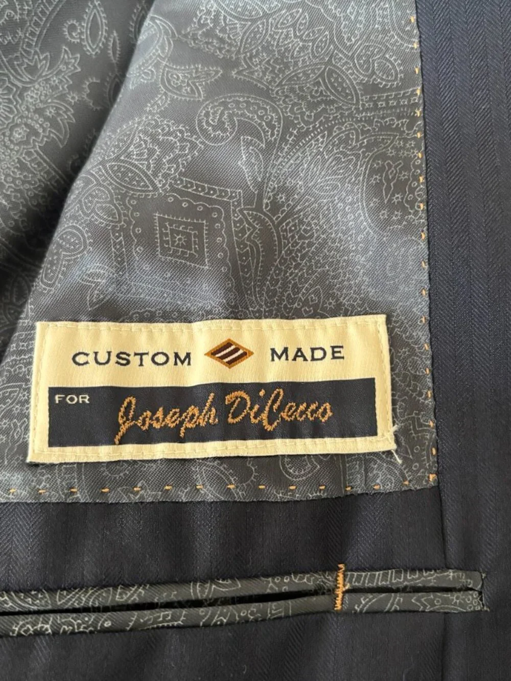 Custom Navy Joseph Abboud Suit (Coat and Pants)